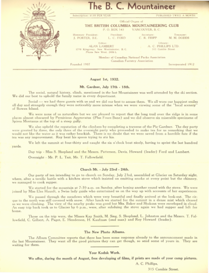 The B.C. Mountaineer 1932 August 1 thumbnail